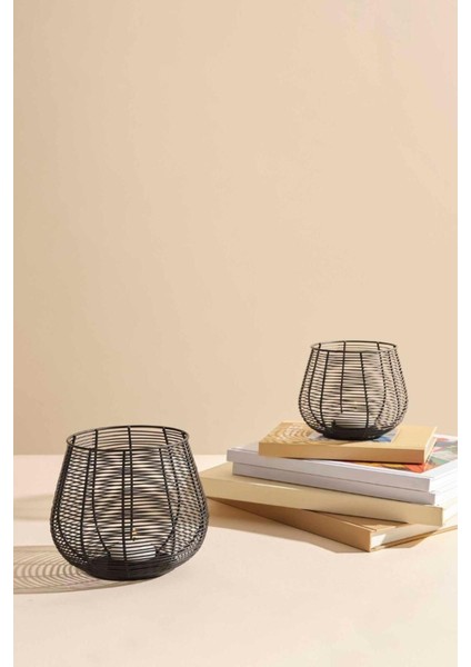 Şeffaf Metal Tealight Mumluk - Zarif ve Şık Dekorasyon Aksesuarı