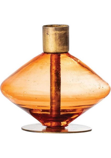 4'lü Cam Vintage Şamdanlar, Pirinç Detaylı, Şık ve Zarif Tasarım fırsatları