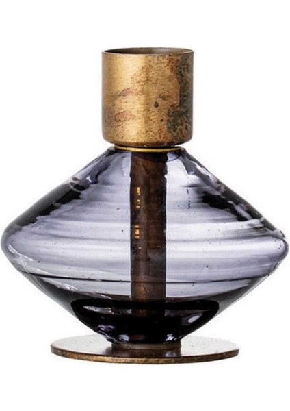 4'lü Cam Vintage Şamdanlar, Pirinç Detaylı, Şık ve Zarif Tasarım indirimleri