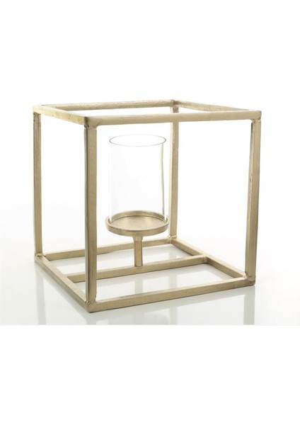 Çok Renkli Gold Kare Mumluk, Şık ve Modern Dekor Parçası