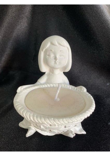 Beyaz Kız Figürü Taş Heykel, Şık ve Zarif Dekorasyon Ürünü