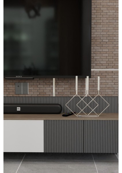 Paslanmaz Metal Prizma 48CM Masaüstü Şamdan Mumluk, Şık ve Dekoratif Ev Aksesuarı fırsatları