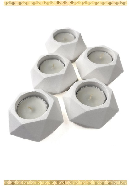 5'li Beyaz Dekoratif Mum Seti, Hediyelik Tealight Mumlukler fırsatları
