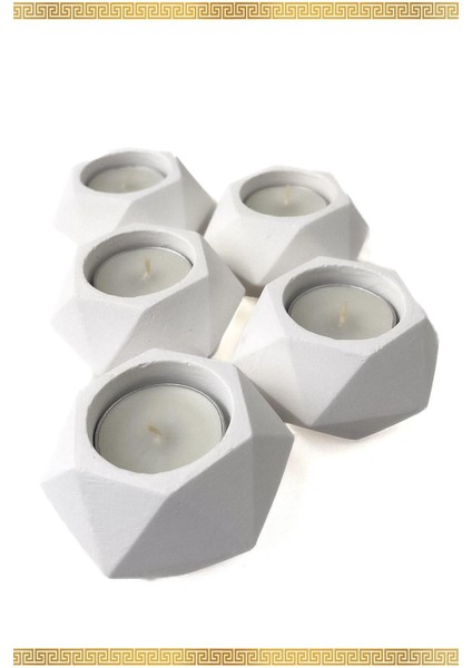 5'li Beyaz Dekoratif Mum Seti, Hediyelik Tealight Mumlukler indirimleri