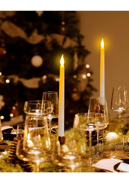 6'lı LED Şamdan Mum Dekor, Sarı, Büyük Boy, Efektli, Şık ve Parlak Aydınlatma fiyatları