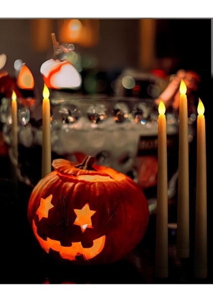 6'lı LED Şamdan Mum Dekor, Sarı, Büyük Boy, Efektli, Şık ve Parlak Aydınlatma fırsatları