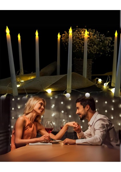 6'lı LED Şamdan Mum Dekor, Sarı, Büyük Boy, Efektli, Şık ve Parlak Aydınlatma indirimleri