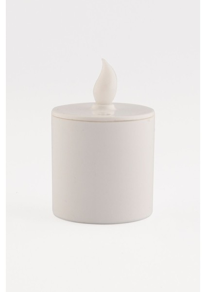 Pilli LED Silindir Mum, 6 Cm, Beyaz, Güçlü ve Şık Dekorasyon Unsuru fırsatları