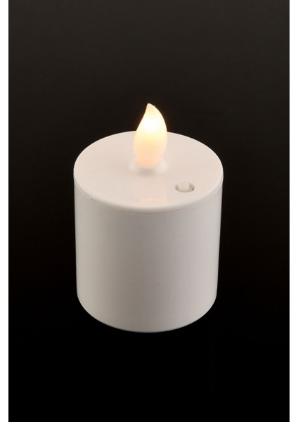 Pilli LED Silindir Mum, 6 Cm, Beyaz, Güçlü ve Şık Dekorasyon Unsuru indirimleri