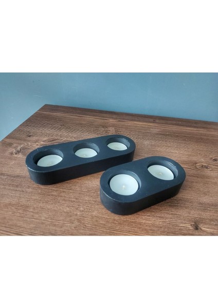 2 Parça Siyah Mumluk ve Şamdan Seti, Şık ve Zarif Dekorasyon Aksesuarları fiyatları