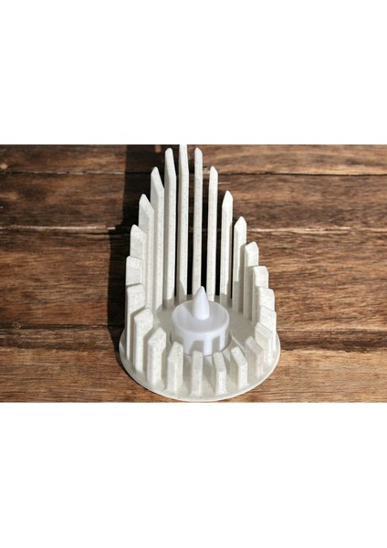 Işıklandırmalı Dekoratif Mumluk, LED Tealight, Granit Beyaz, Şık ve Şık Tasarım fiyatları