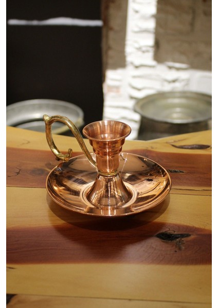 Kırmızı Turna El Mumluğu ve Şamdanı, Bakır Detaylı, Şık ve Hediye Seçeneği modelleri