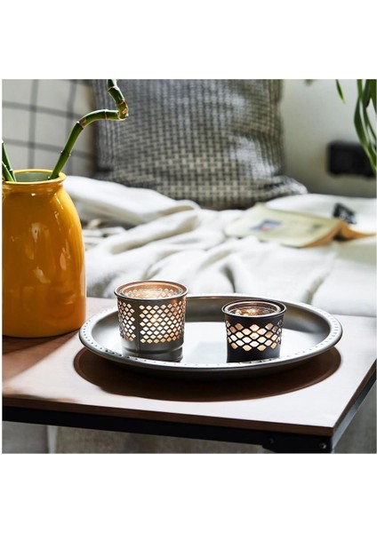 7 cm Tealight Mumluk, Antrasit Renkli, Şık ve Zarif Dekorasyon Parçası fırsatları