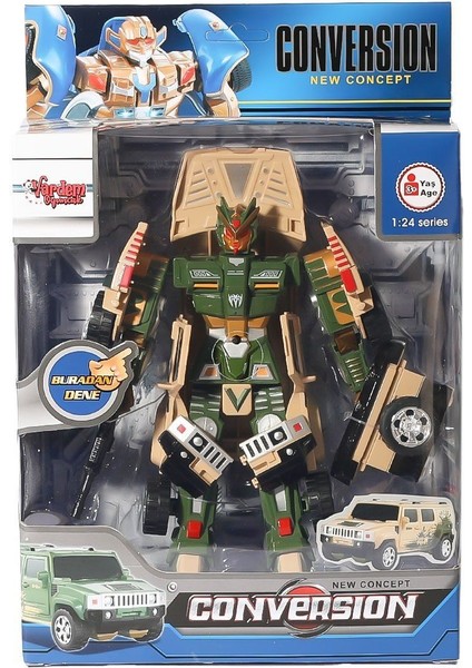 HW-899-1-2-5 Dönüşebilen Robot Jeep 1:24 -Vardem Yeni
