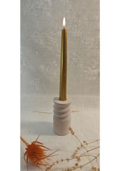 Kahverengi Beton Mumluk Şamdan - Şık ve Modern Dekoratif Aksesuar fiyatları