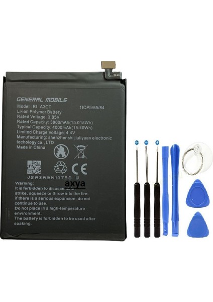 General Mobile GM20 Pil Batarya BL-A3CT+TAMIR Seti