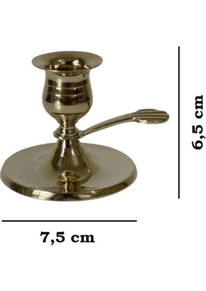 Mini Pirinç Döküm El Şamdanı, Kaşık Kulplu, Şık ve Kullanışlı Tasarım fırsatları