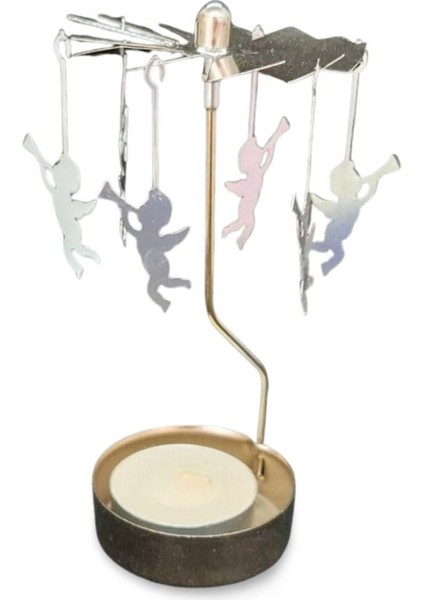 Ilgi Çekici Metalik Dönen Mumluk, Şık ve Estetik Tasarım