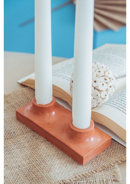 Şamdanlık Kalıbı, Dekoratif ve Şık Tasarım, Kiremit Renkli, Modern Ev Dekoru modelleri