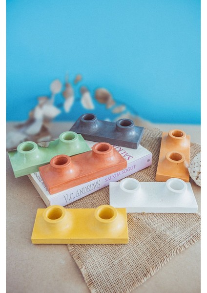 Şamdanlık Kalıbı, Dekoratif ve Şık Tasarım, Kiremit Renkli, Modern Ev Dekoru fırsatları