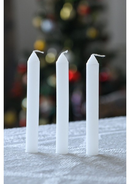 3'lü Beyaz Silindir Mumluk Seti, Dekoratif ve Hediyelik, Renkli Seçenekler