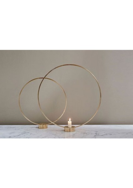 Şık Dairesel Mumluklar, Altın Renkli Dekoratif Aksesuarlar