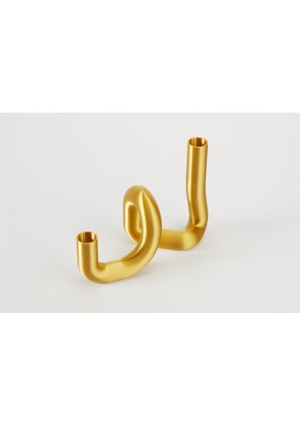 Kıvrımlı Altın Mumluk Şık Tasarım, Zarif Dekoratif Aksesuar. fiyatları