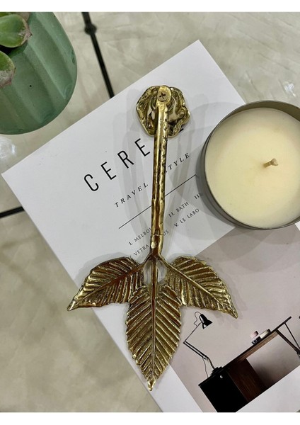 Sarı Pirinç Döküm Yapraklı Mum Söndürücü, Şık Ev Dekoru Aksesuarı fiyatları
