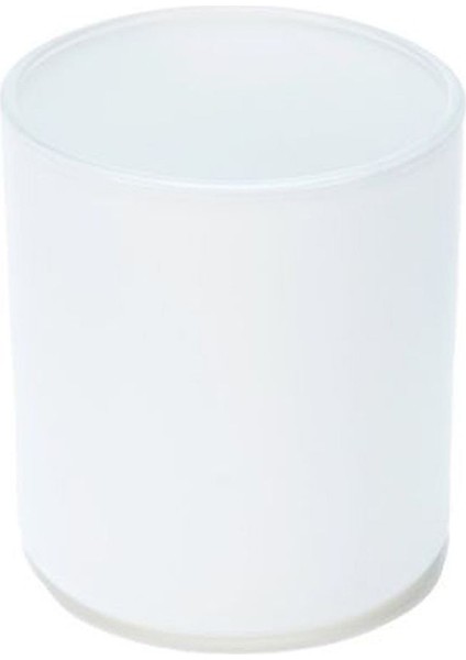 6'lı Dış Boyama Düz Cam Bardak Mumluk Seti Beyaz Renk