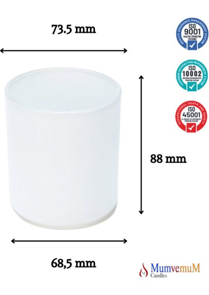 6'lı Dış Boyama Düz Cam Bardak Mumluk Seti Beyaz Renk fiyatları