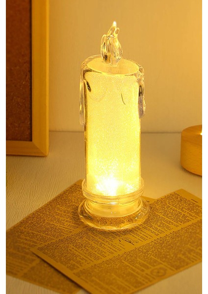 Sarı Pilli Dekoratif Mum, Romantik Ortam Için, 11 Cm, 1 Adet indirimleri