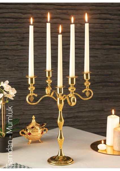 5'li Krom Şamdan Seti, Zarif ve Şık Dekoratif Aksesuarlar fiyatları