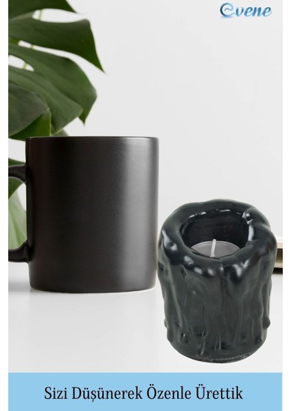 Şık Siyah Mumluk, Şamdan ve Tealight Mum ile Uyumlu, Modern Tasarım indirimleri