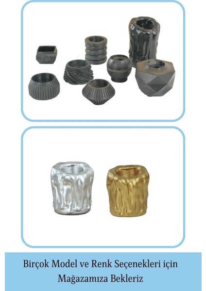 Şık Siyah Mumluk, Şamdan ve Tealight Mum ile Uyumlu, Modern Tasarım