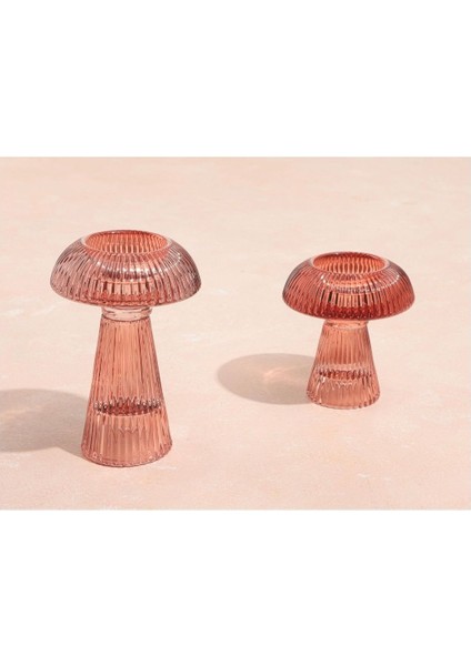 Turuncu Mantar Tealight Mumluk 15 Cm, Şık ve Doğal Dekorasyon Ürünü