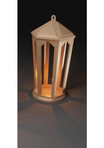 Altın Renkli Sokak Feneri Görünümlü Şık Mumluk, Sıcak Atmosfer Yaratır.