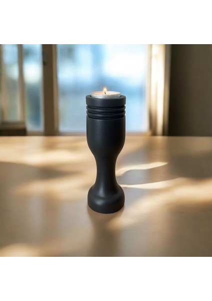 Şamdan ve Mumluk Seti, Doğal Gürgen Ağacı, Dekoratif ve Şık Tasarım modelleri