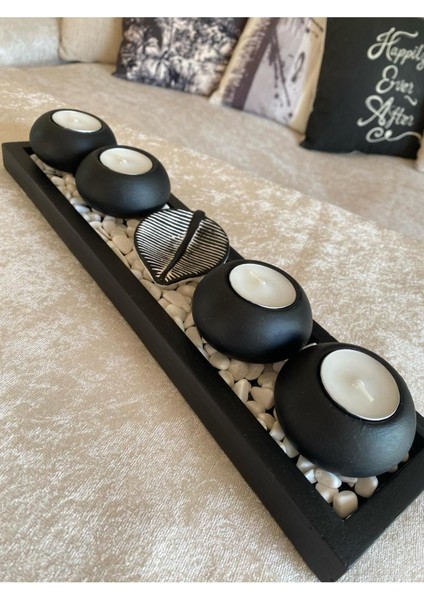 Siyah Dekoratif Mumluk, Tealight, Hediye, Tüm Parçalar Dahil