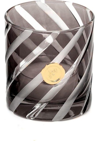 Şık Siyah Spiral Kesme Cam Mumluk, Modern ve Zarif Dekorasyon Için Ideal