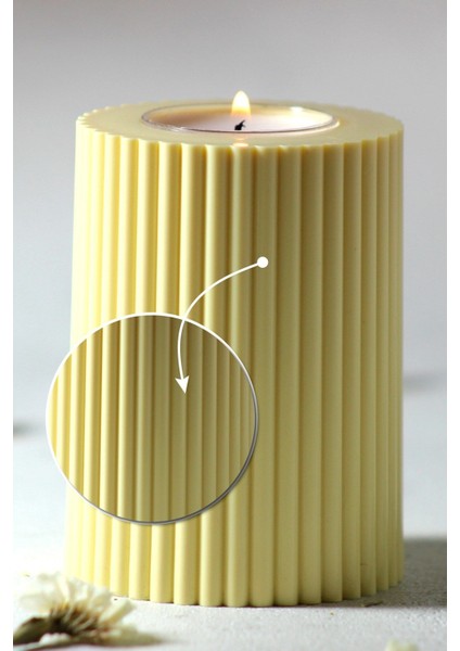 3’lü Sarı Dekoratif Mumluk Seti, Tealight ve Abs Plastik Malzeme fırsatları