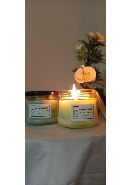 Elma Kokulu Şeffaf Kavanoz Mum, Ferah ve Sıcak Atmosfer Yaratır