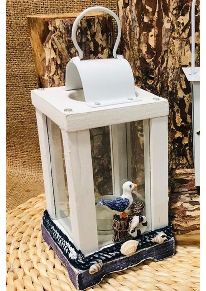 Denizci Temalı Metal Mumluk, Duvara Asılabilir, Martı Figürlü, Şık ve Hediye Seçeneği