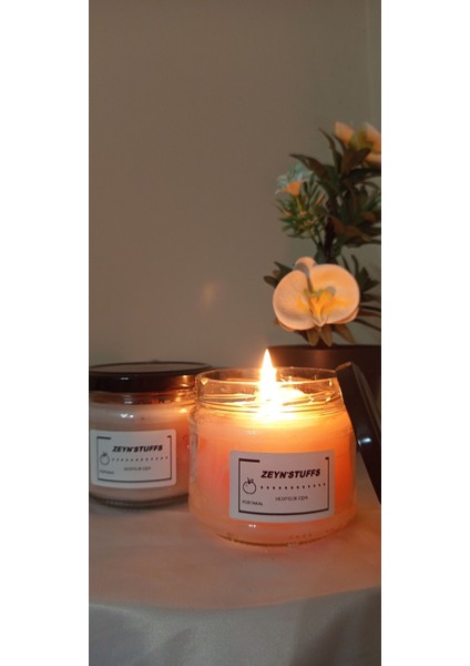 Portakal Kokulu Şeffaf Kavanoz Mum, Ev Dekorasyonu ve Huzur Için Idealdir