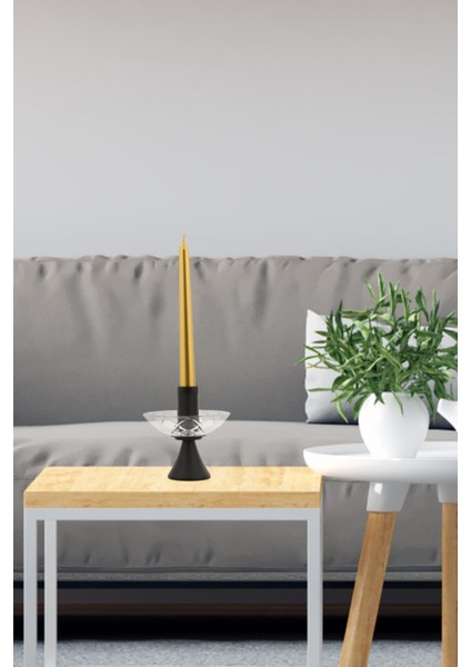 Şık Siyah Beyaz Mumluk ve Tabak Seti, Ev Dekorasyonu Için Ideal fiyatları