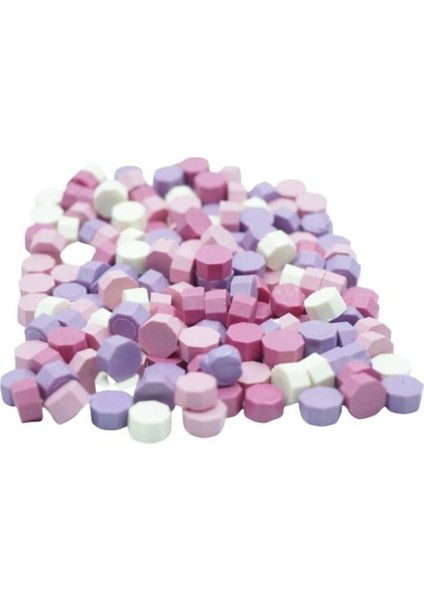 Menekşe Bahçesi Tasarımlı 300 Boncuklu Şık Mühür Mumu 100 Davetiye Için