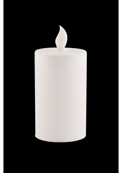 Pilli LED Silindir Mum 10 Cm, Beyaz Baton Mum, Şık ve Parlak Dekorasyon Ürünü fırsatları