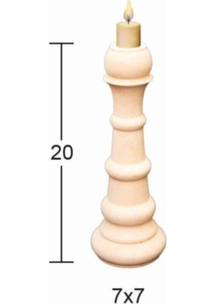 Şık Ahşap Şamdan, Zarif ve Dayanıklı Dekoratif Aksesuar, 30 cm