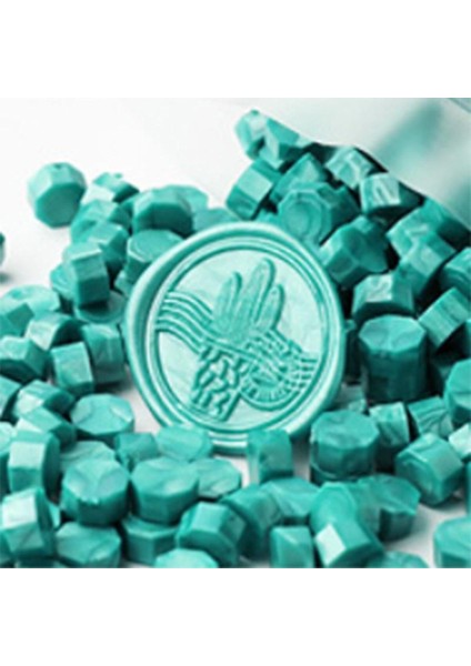 Zümrüt Yeşili Mühür ve Mumu Boncuk Seti, 100 Davetiye Için, 300 Parça