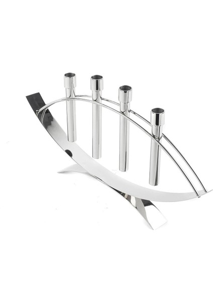 Parlak Gümüş Şamdan, 51X4X26 cm Şık ve Zarif Dekoratif Obje fiyatları