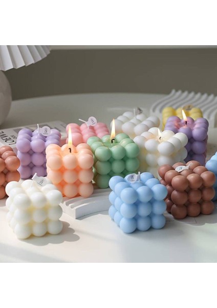 Kişiselleştirilebilir Büyük Boy Vanilya Kokulu Renkli Dekoratif Mum Seti 3 Adet modelleri